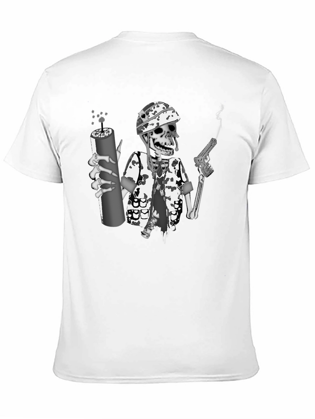 Skeleton Soldier Graphic Print T-Shirt