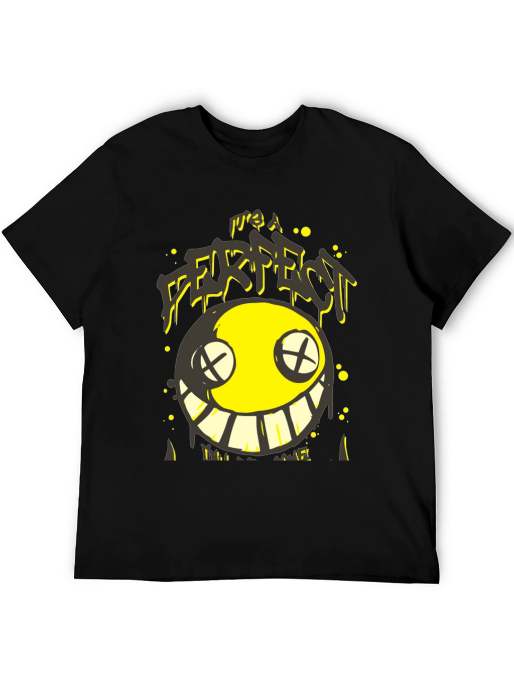 Its A FURFECT Smiley Face Black T-Shirt