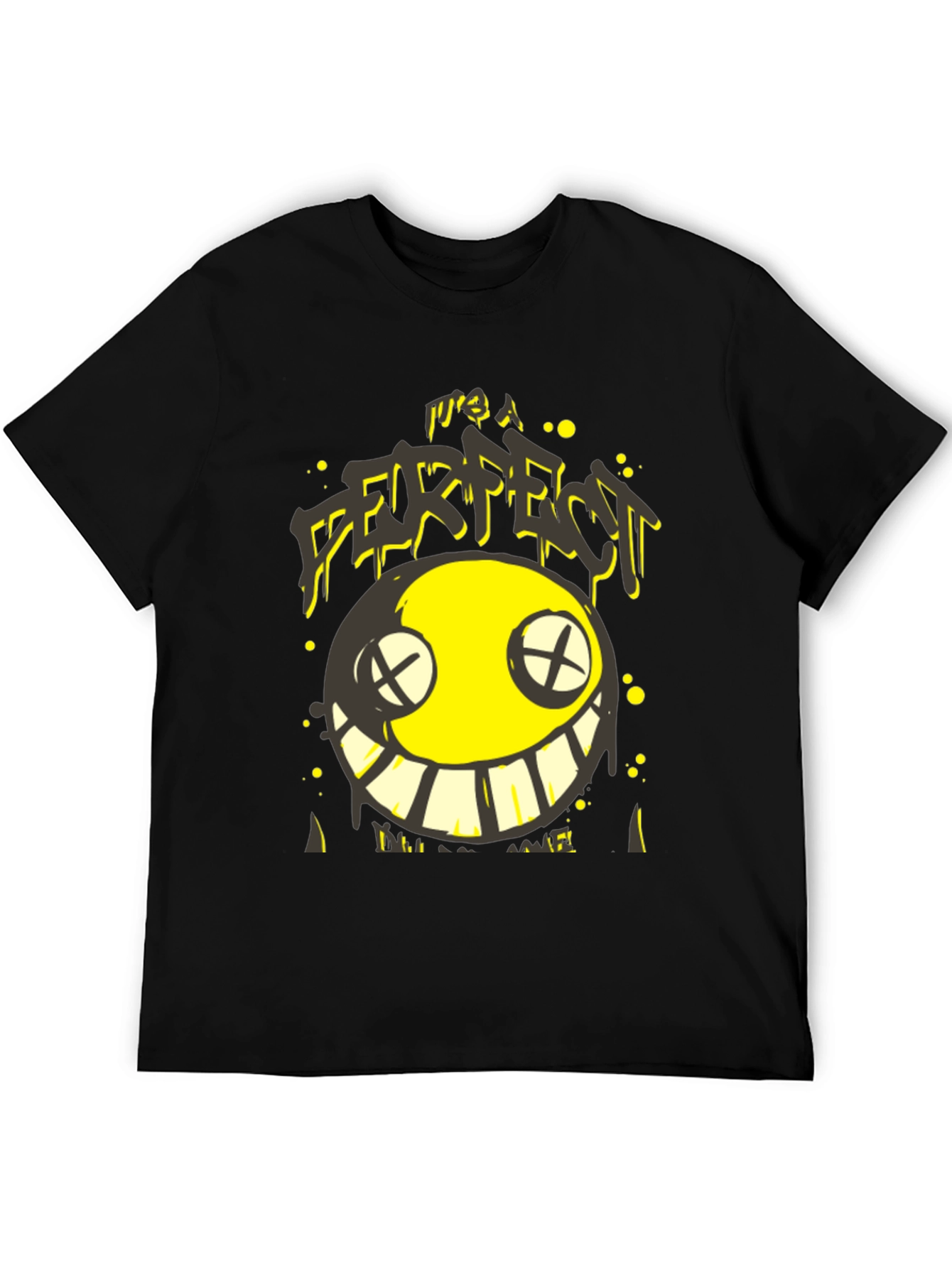 Its A FURFECT Smiley Face Black T-Shirt