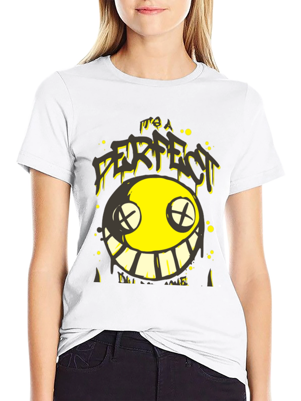 Its A FURFECT Smiley Face Black T-Shirt