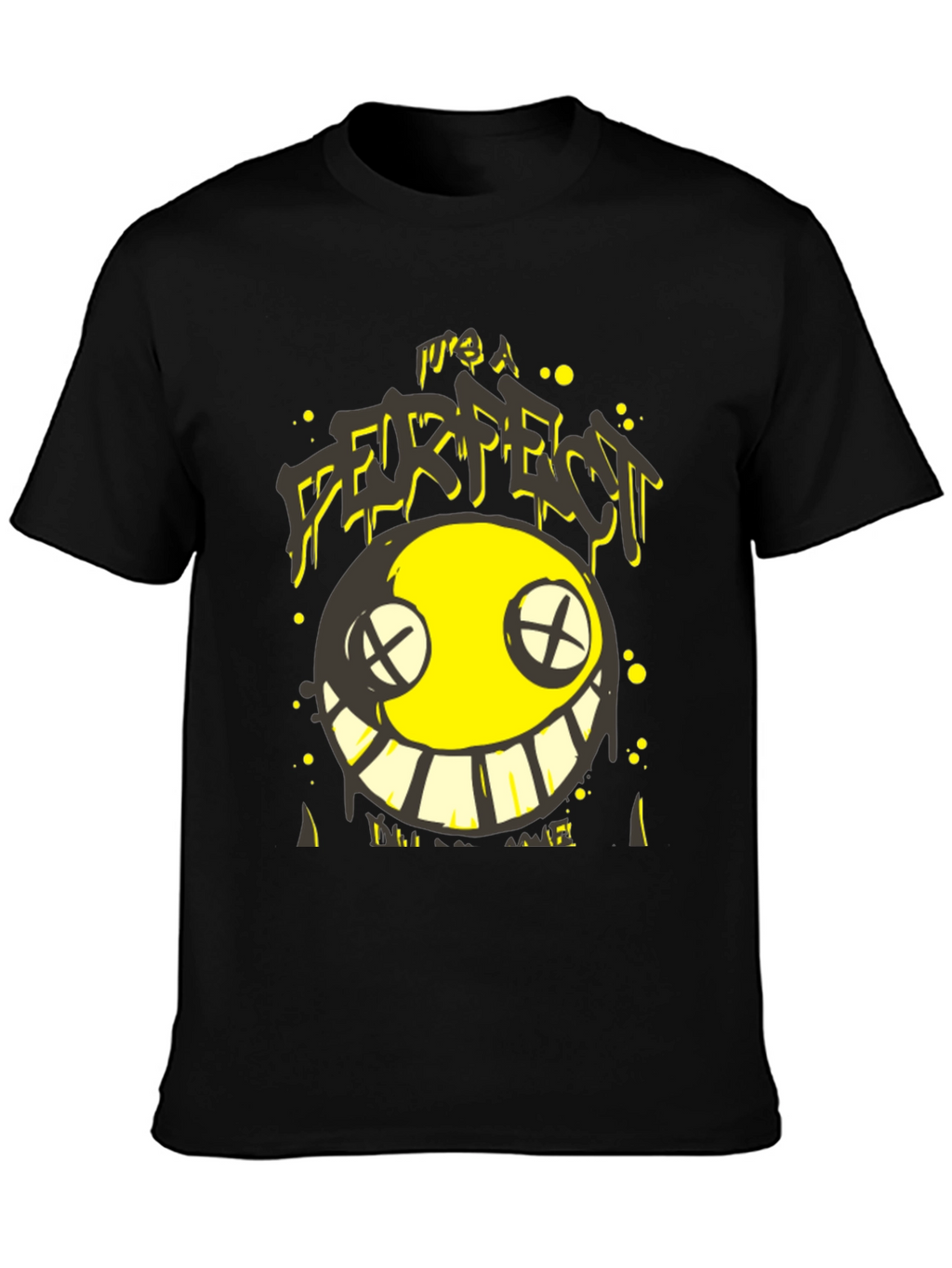 Its A FURFECT Smiley Face Black T-Shirt