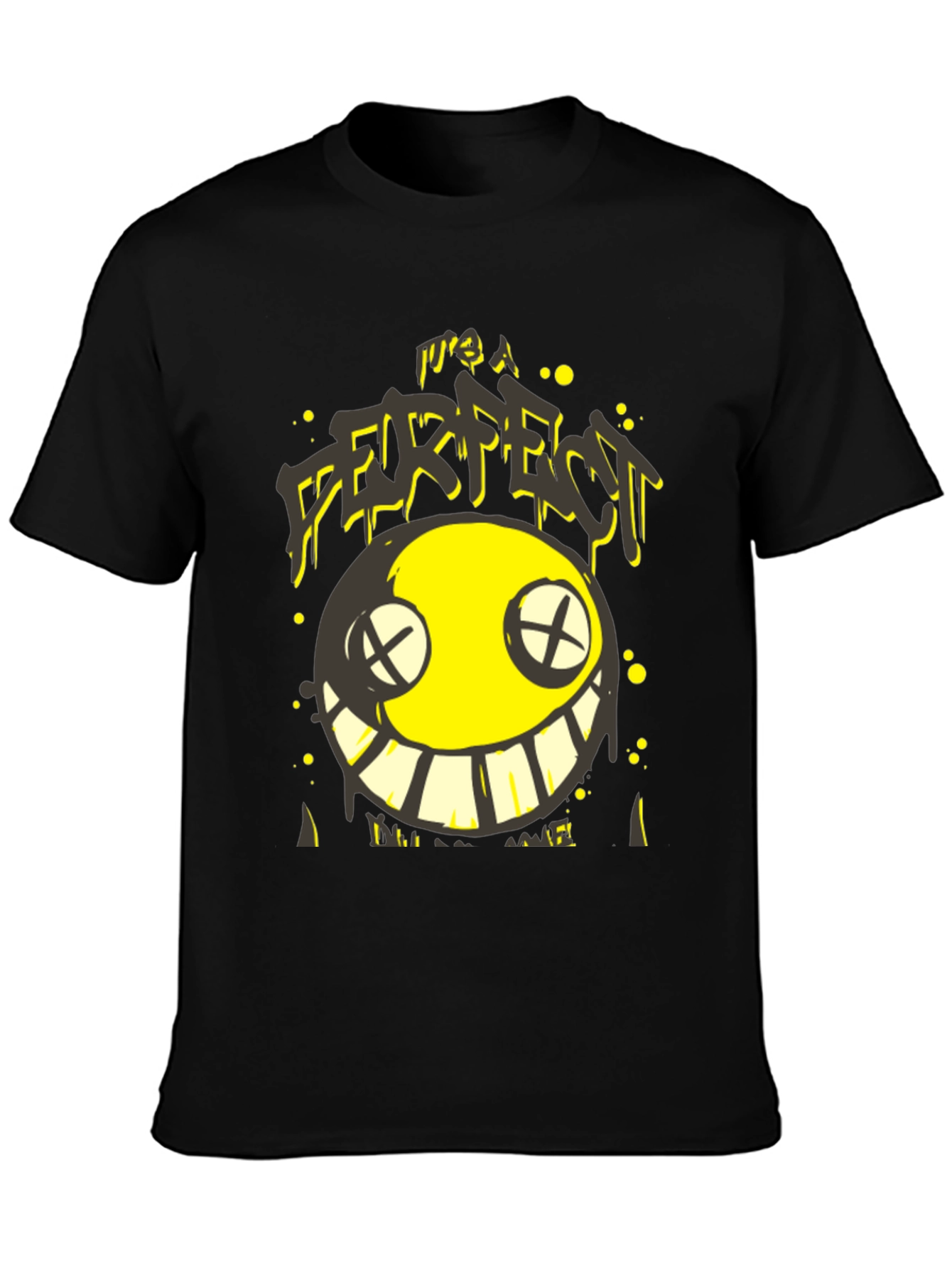 Its A FURFECT Smiley Face Black T-Shirt