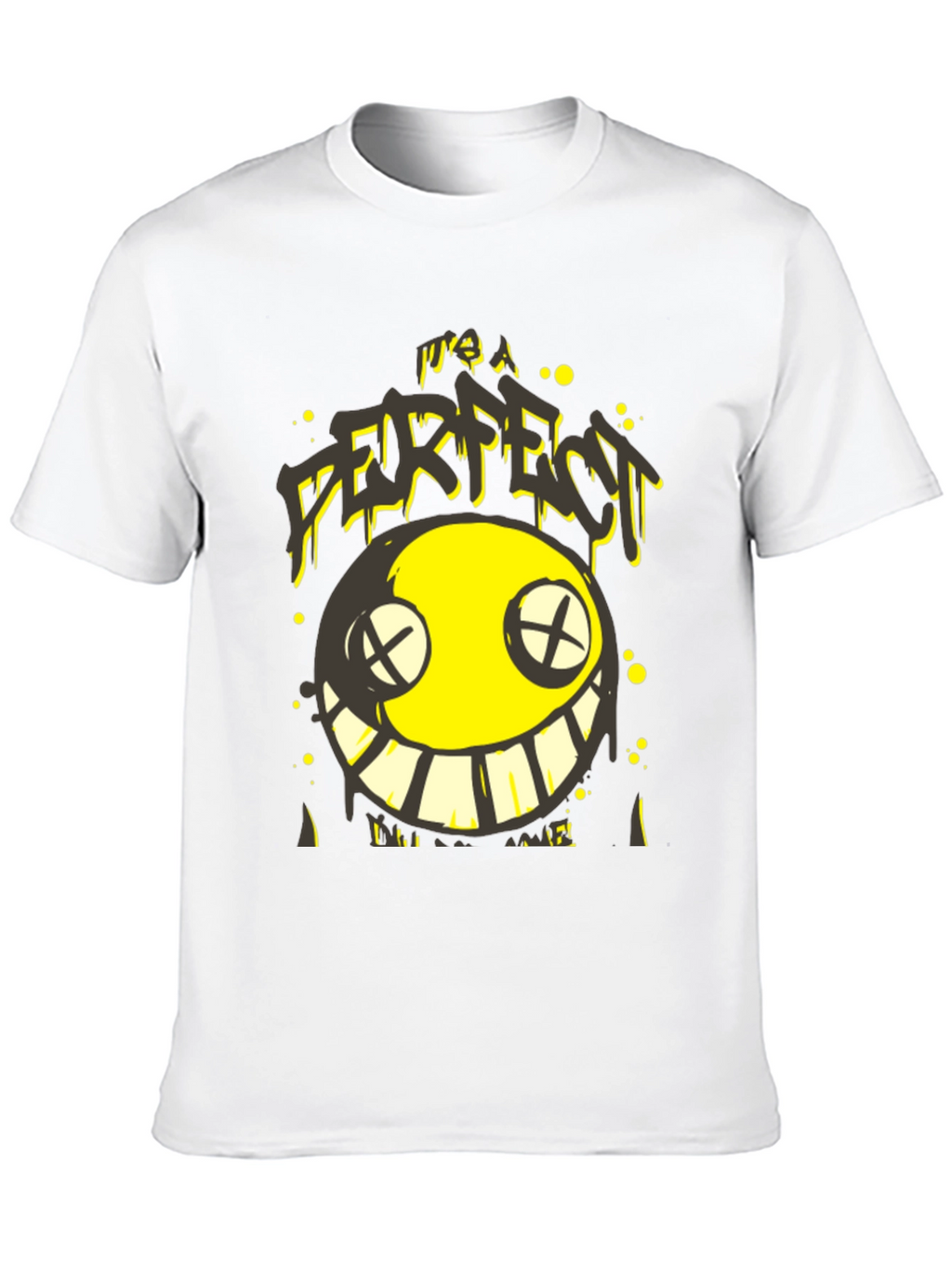 Its A FURFECT Smiley Face Black T-Shirt