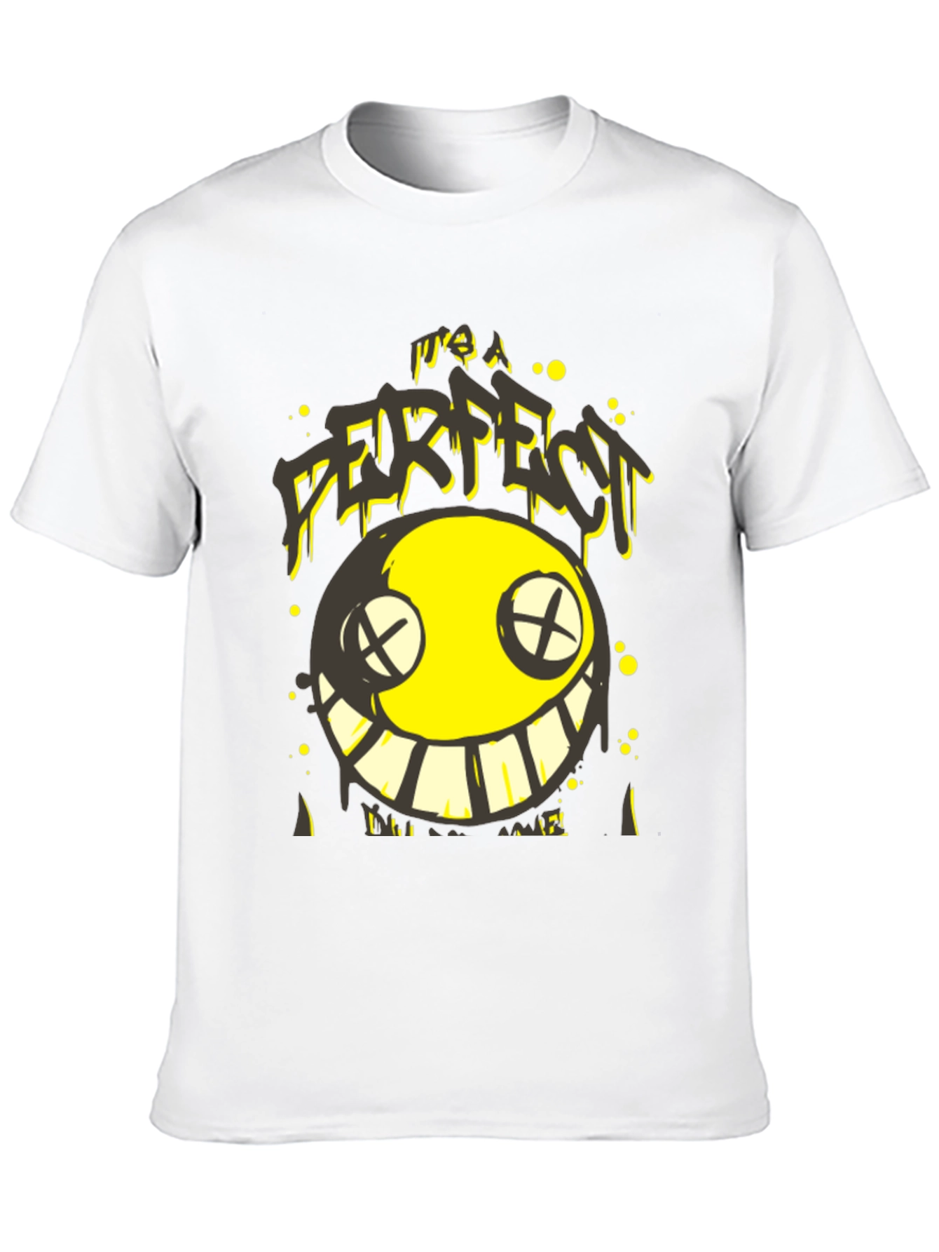 Its A FURFECT Smiley Face Black T-Shirt