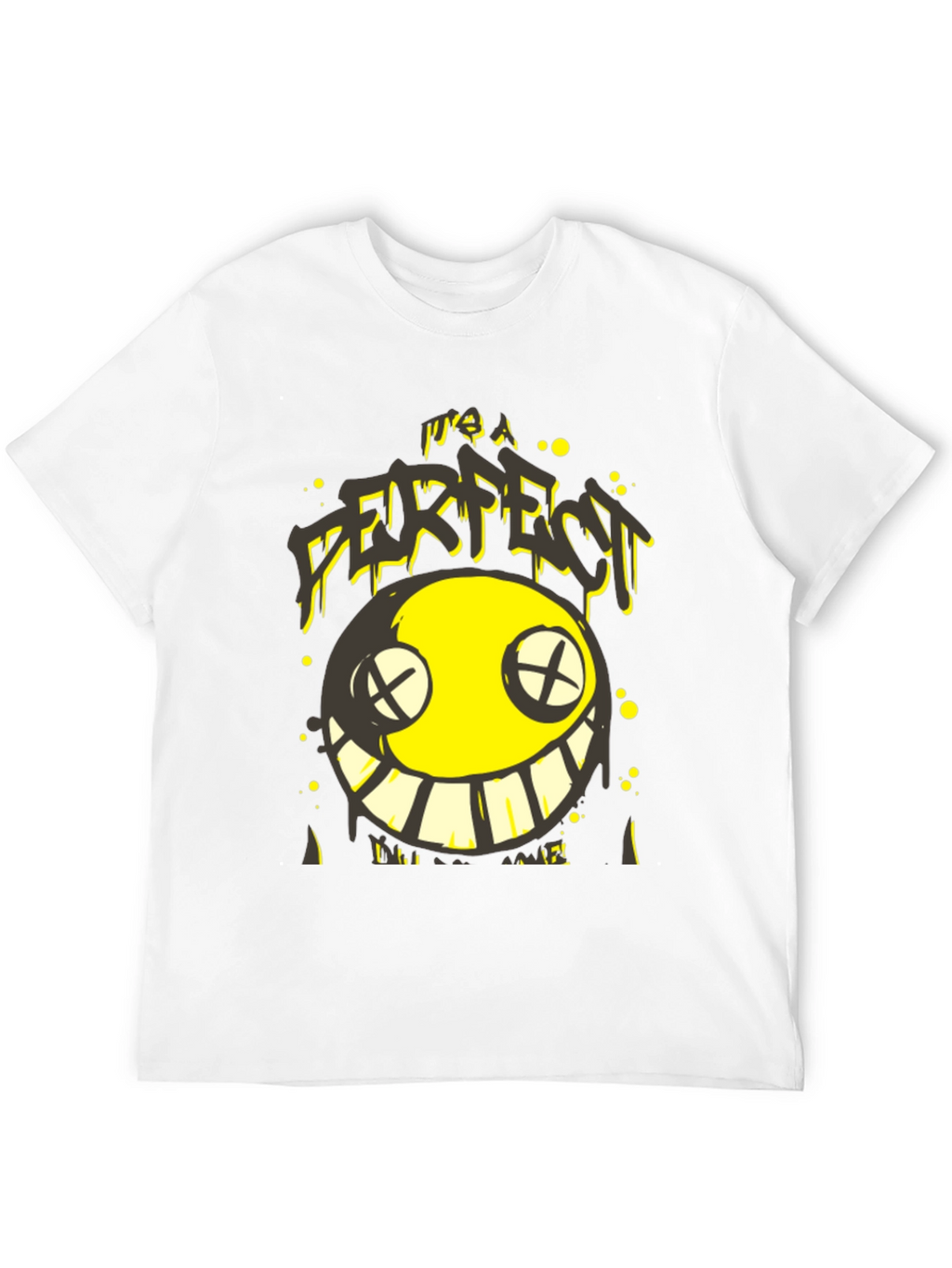 Its A FURFECT Smiley Face Black T-Shirt