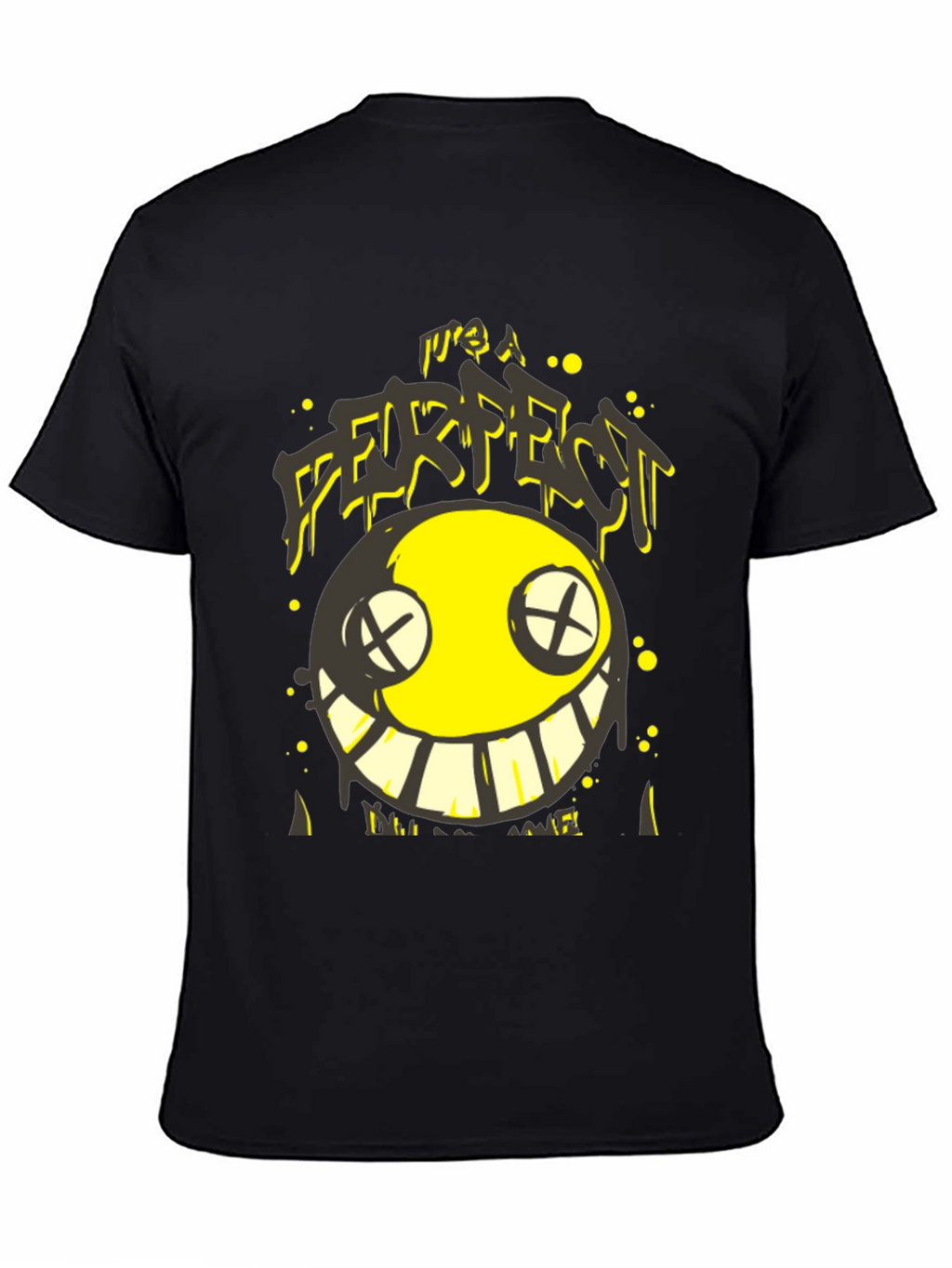 Its A FURFECT Smiley Face Black T-Shirt