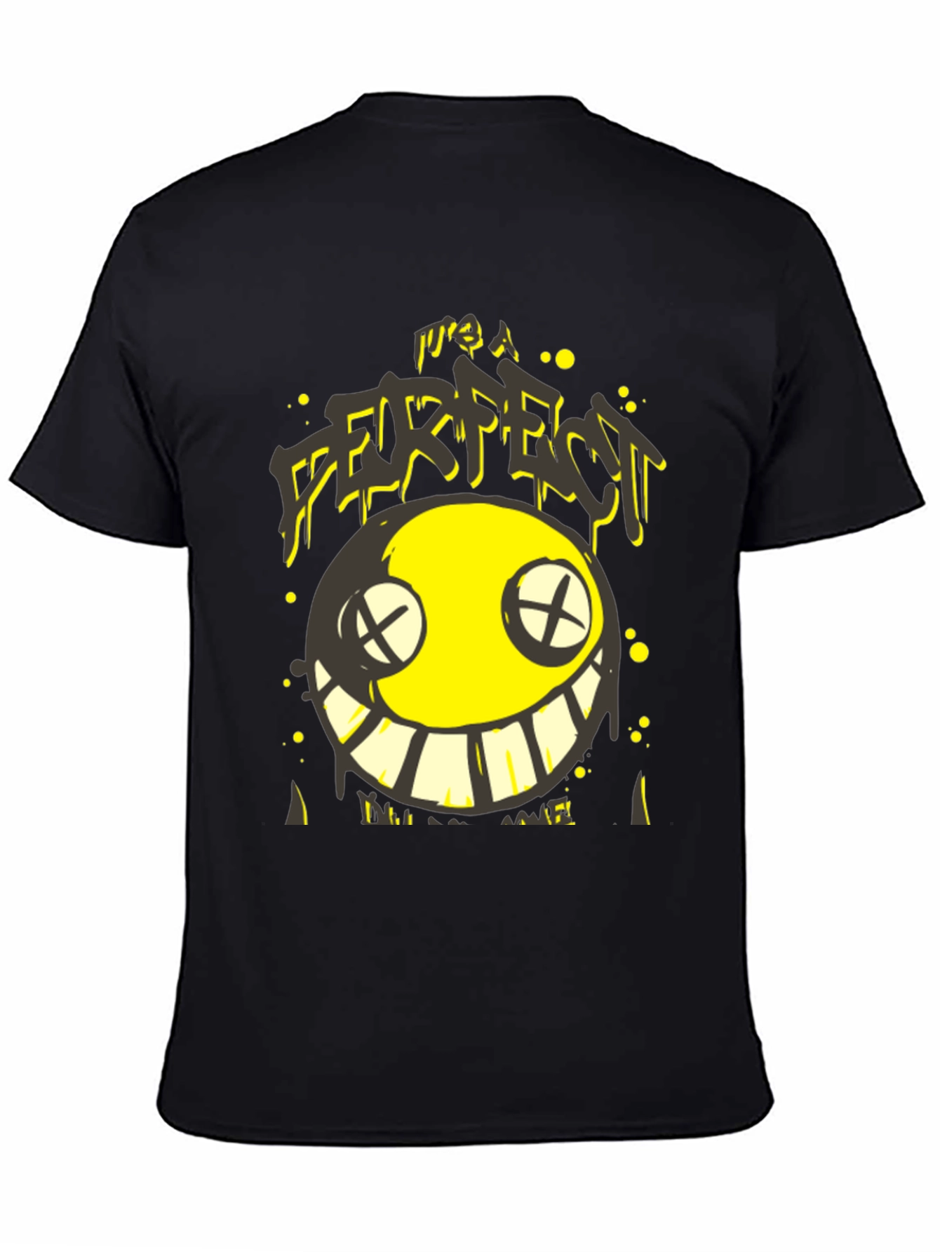 Its A FURFECT Smiley Face Black T-Shirt