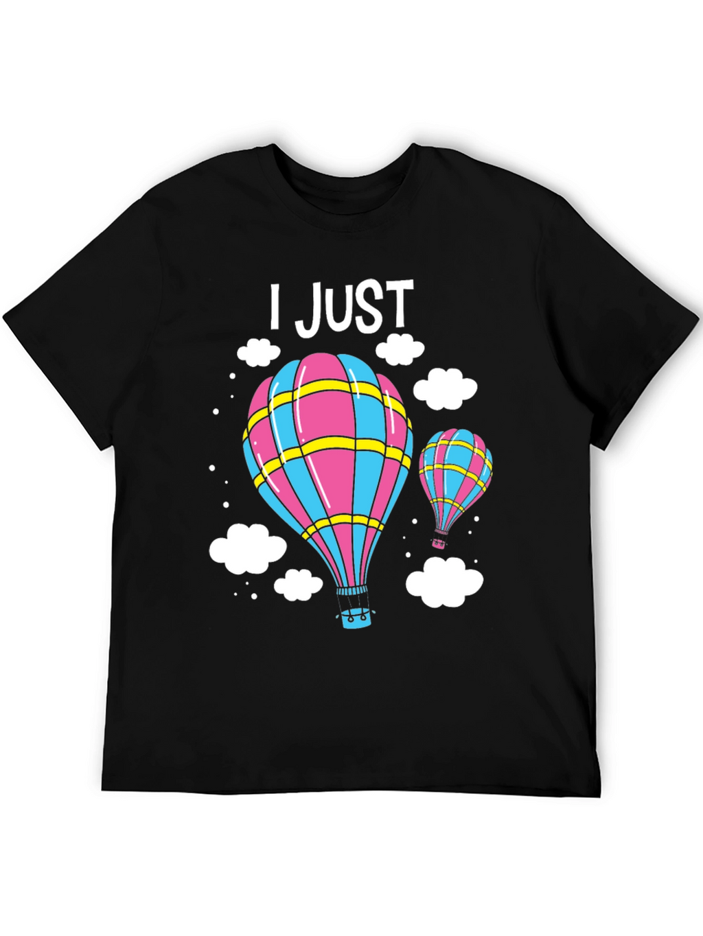Hot Air Balloon Graphic Tee - Black
