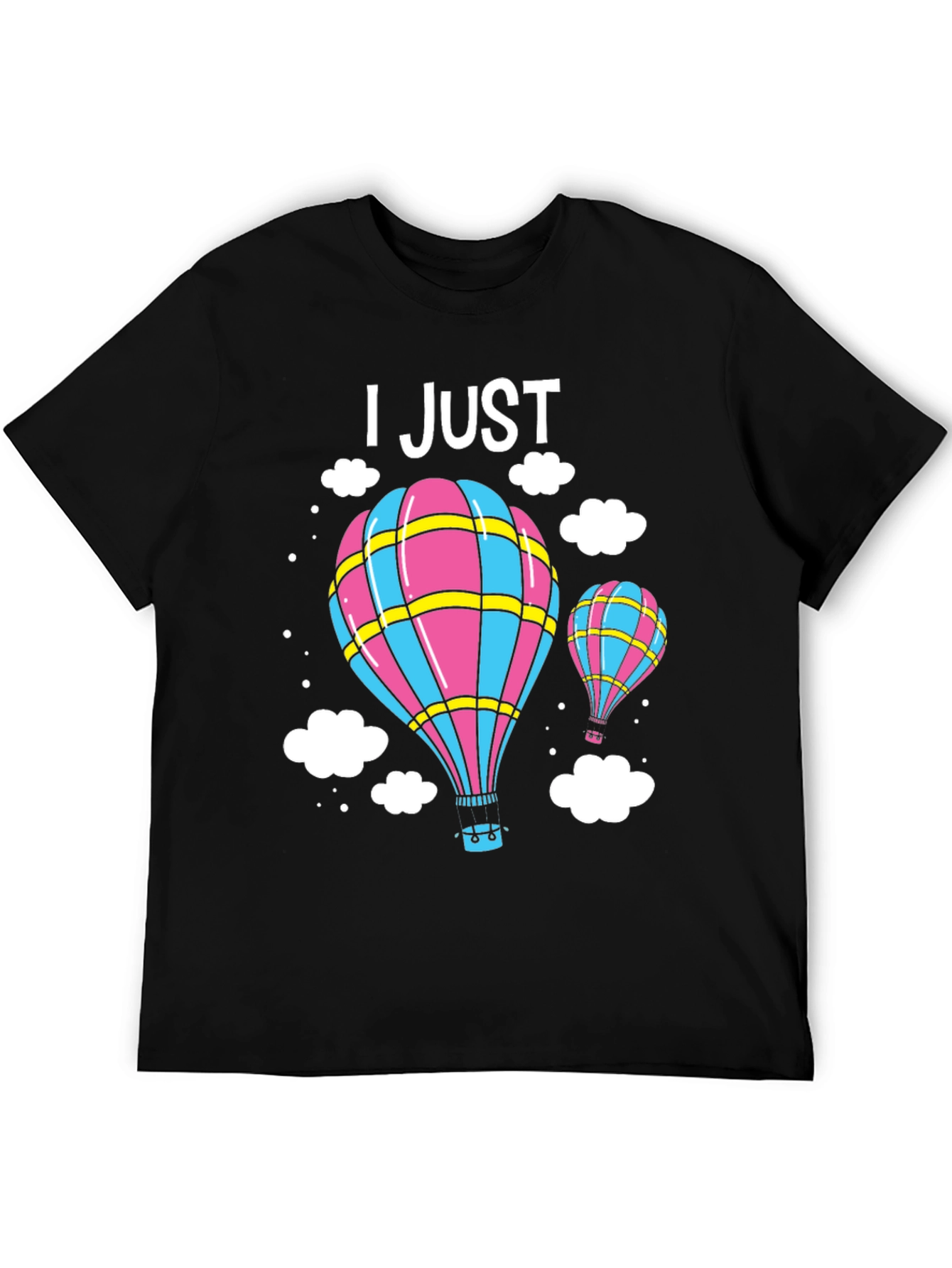 Hot Air Balloon Graphic Tee - Black