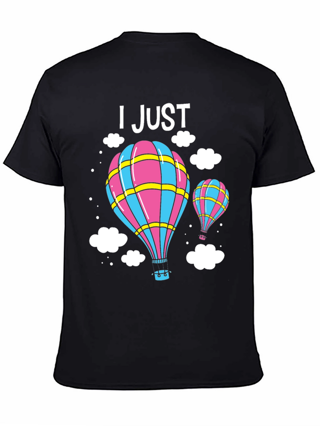 Hot Air Balloon Graphic Tee - Black