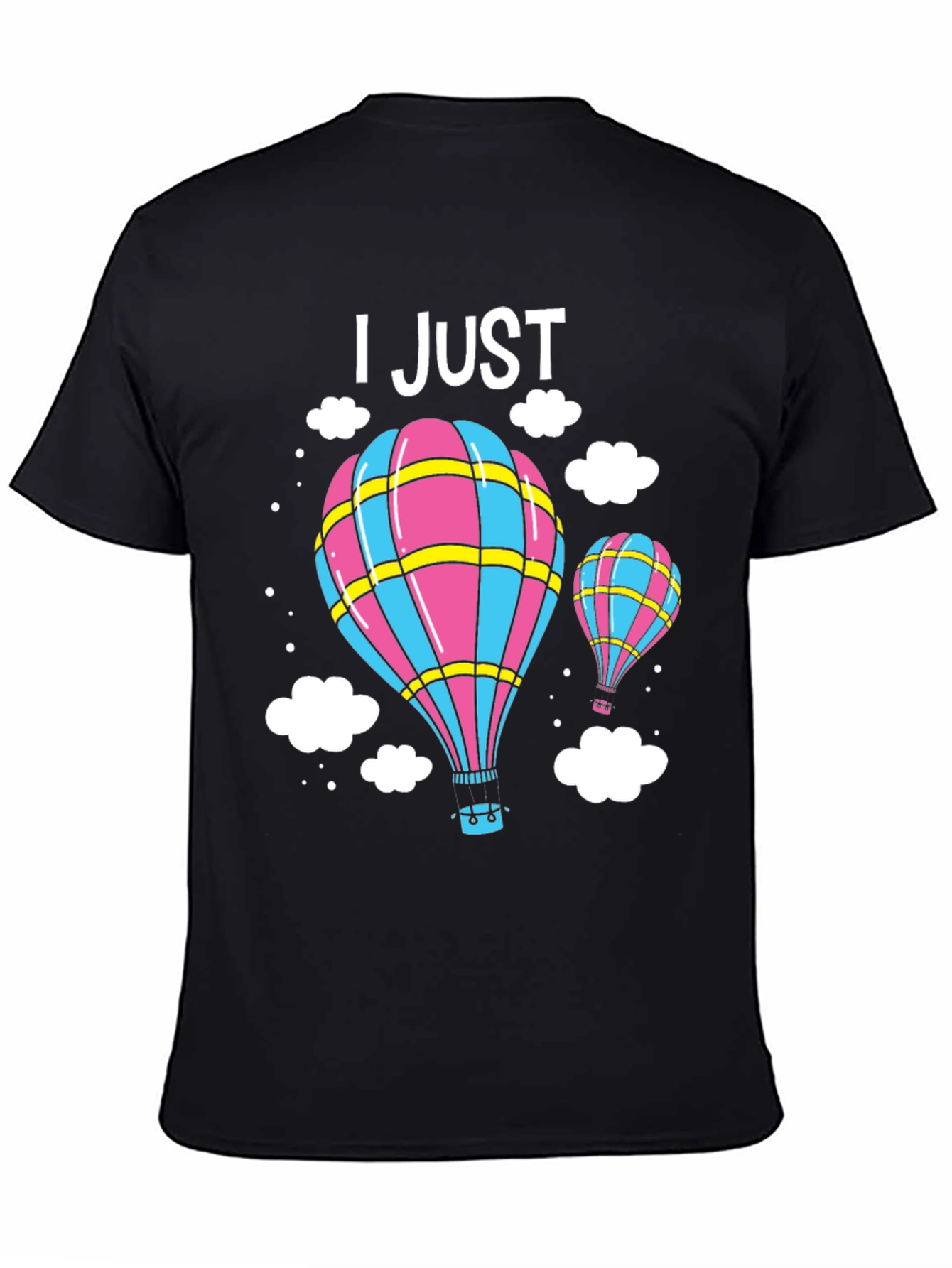 Hot Air Balloon Graphic Tee - Black