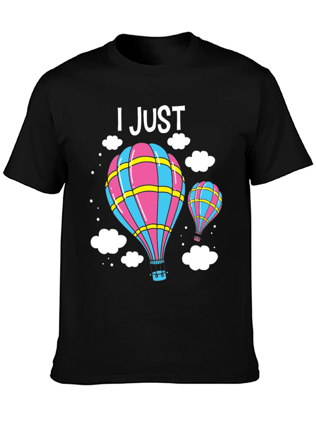 Hot Air Balloon Graphic Tee - Black