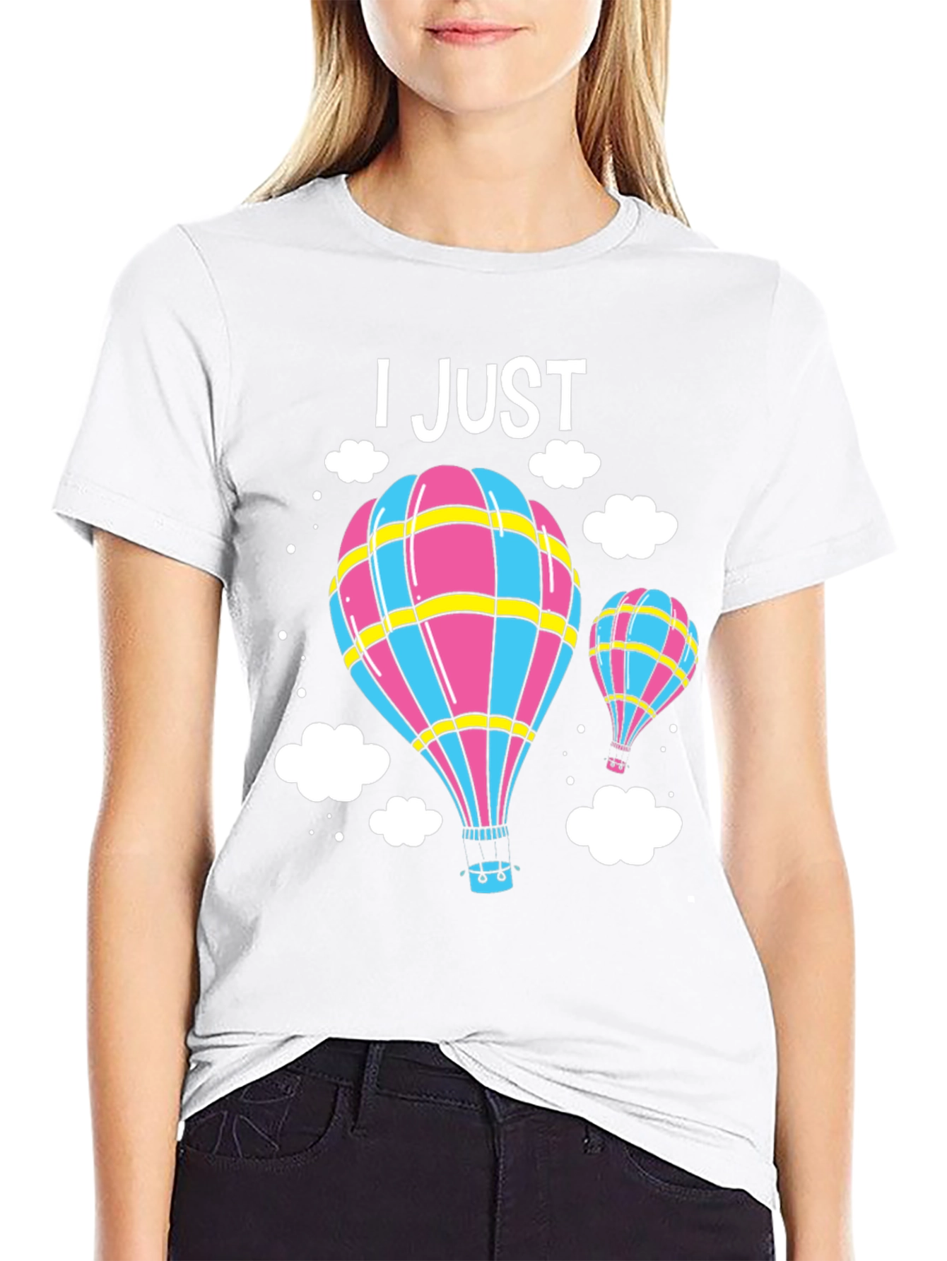 Hot Air Balloon Graphic Tee - Black