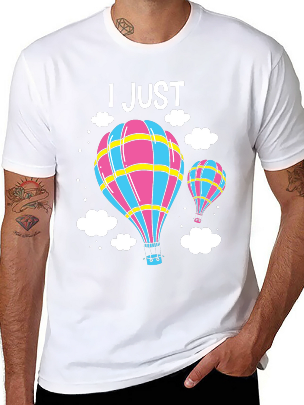Hot Air Balloon Graphic Tee - Black