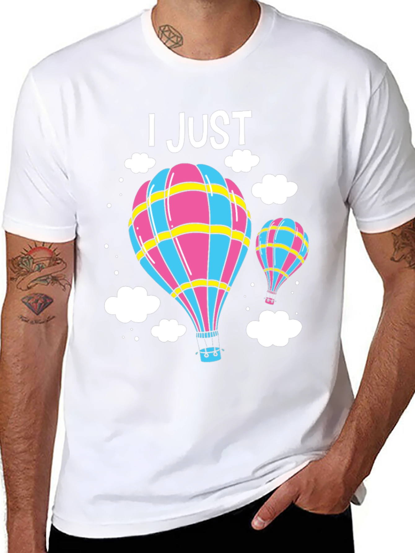 Hot Air Balloon Graphic Tee - Black