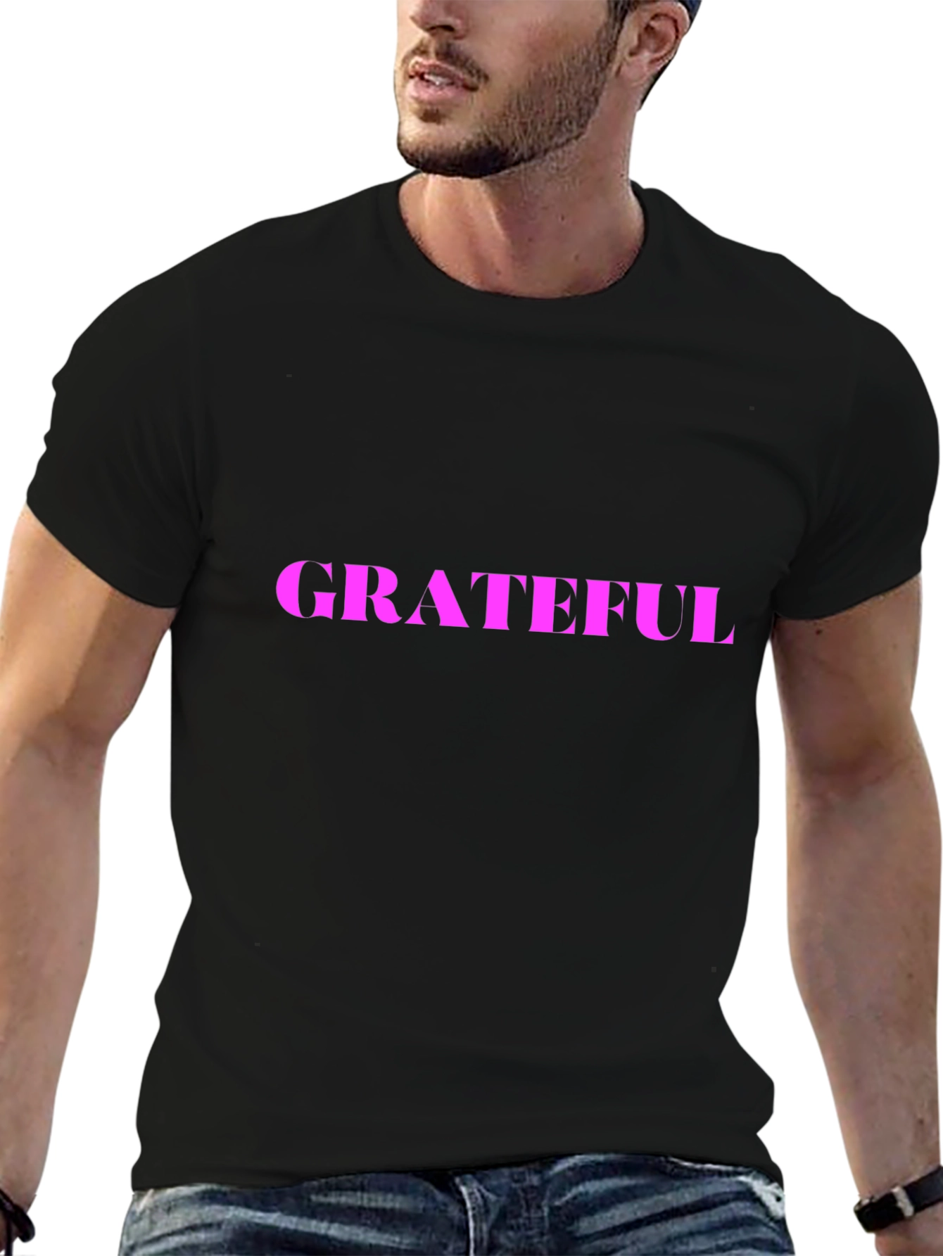 Grateful Black T-Shirt - Positive Message