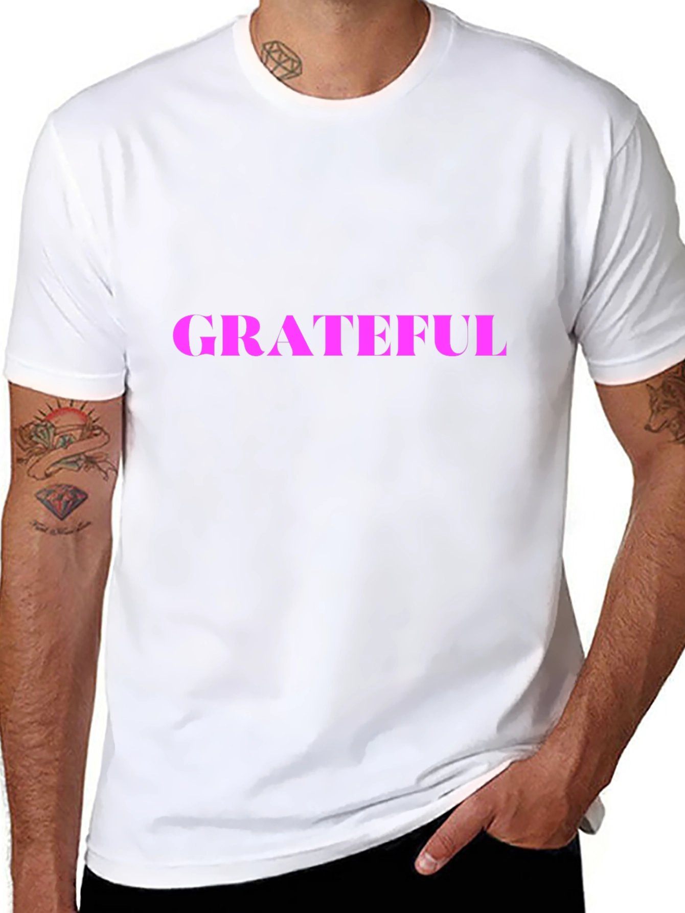 Grateful Black T-Shirt - Positive Message