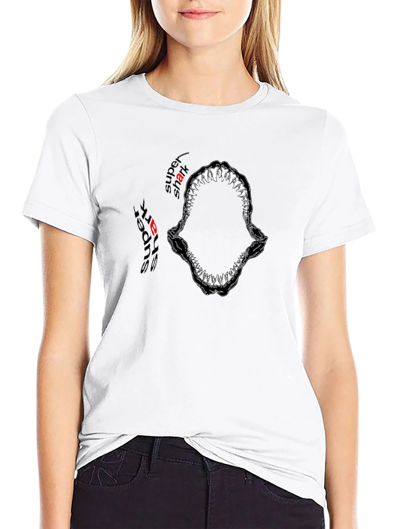 Super Shark Bite Graphic Tee - Black