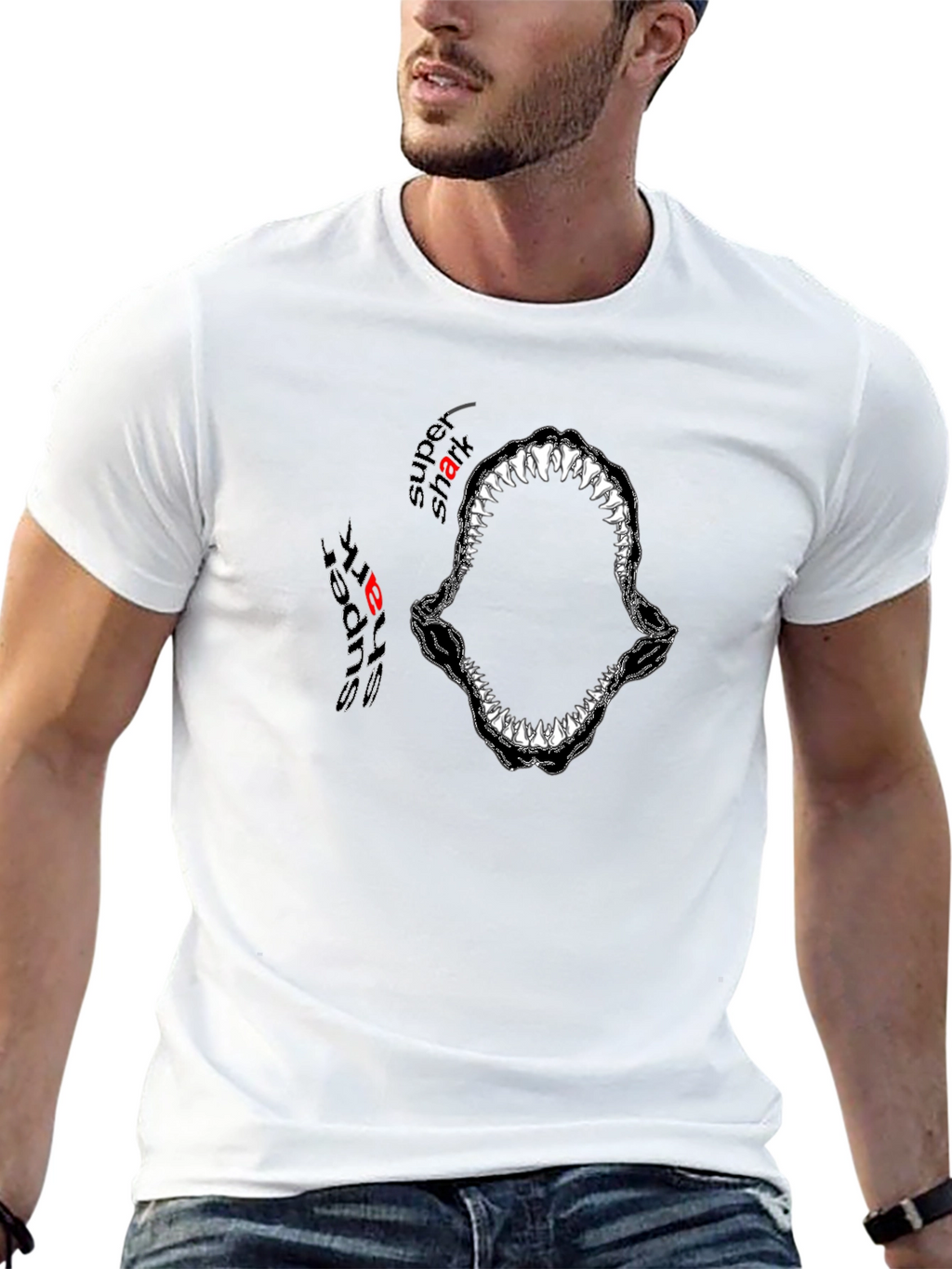 Super Shark Bite Graphic Tee - Black