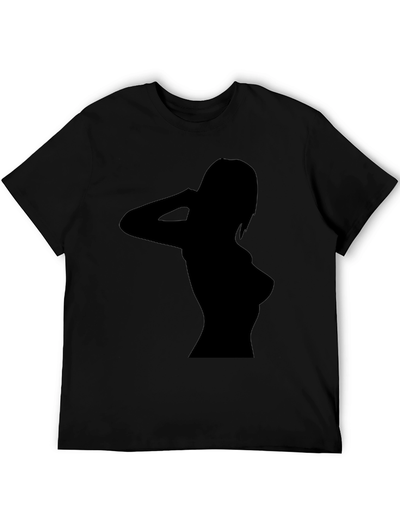 Sleek Black T-Shirt with Silhouette Design