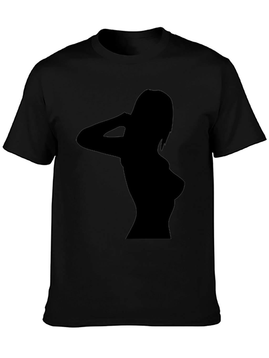 Sleek Black T-Shirt with Silhouette Design