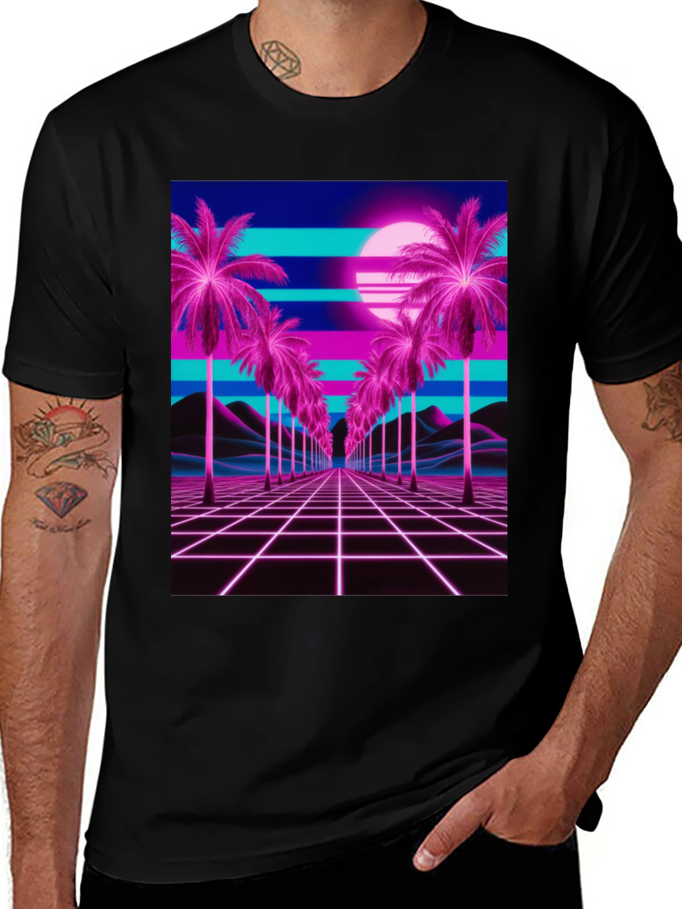 Vaporwave Palm T-Shirt - Retro 80s Style