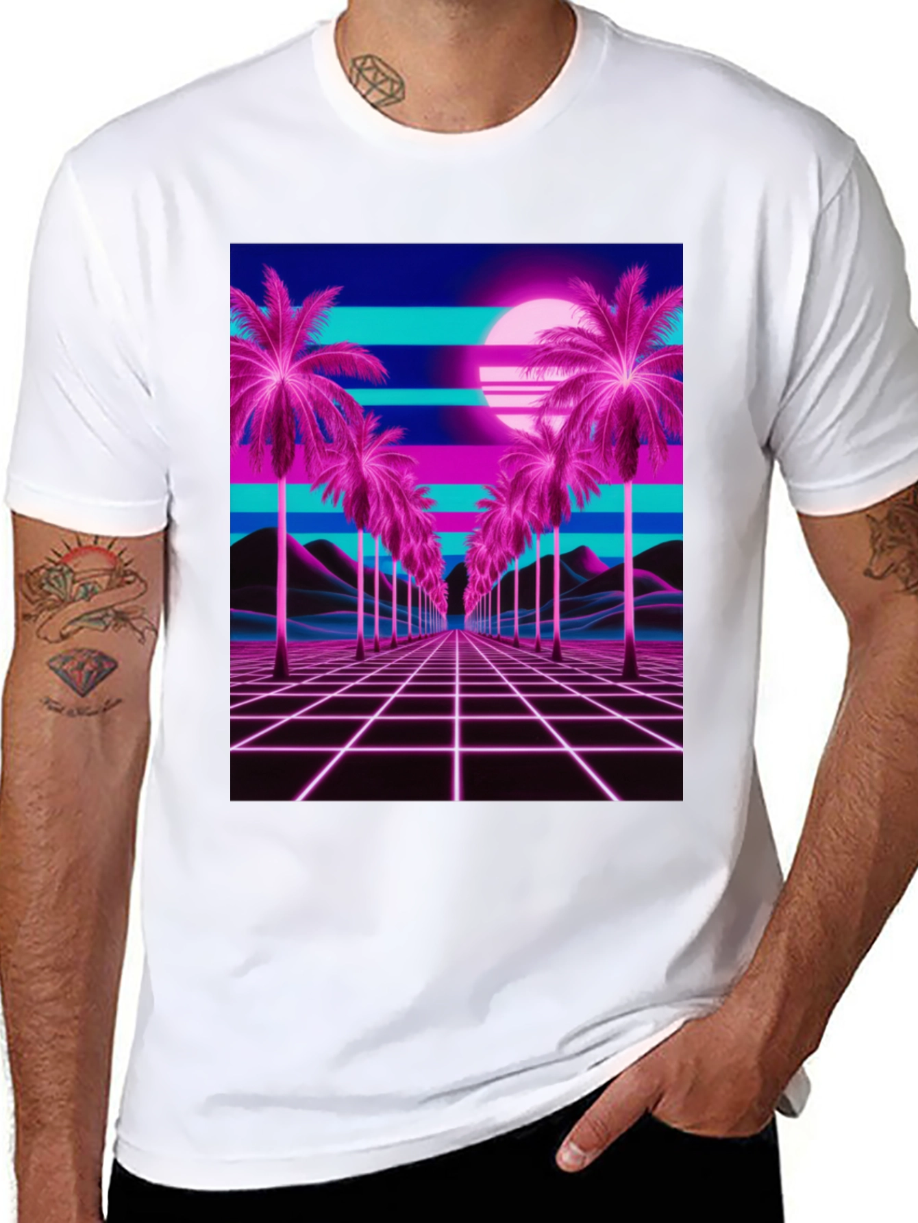 Vaporwave Palm T-Shirt - Retro 80s Style