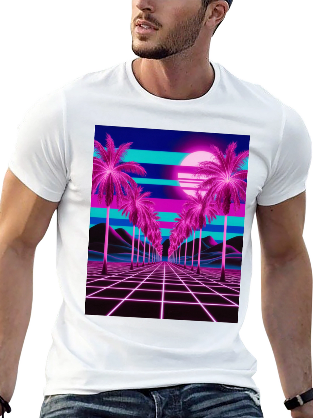 Vaporwave Palm T-Shirt - Retro 80s Style
