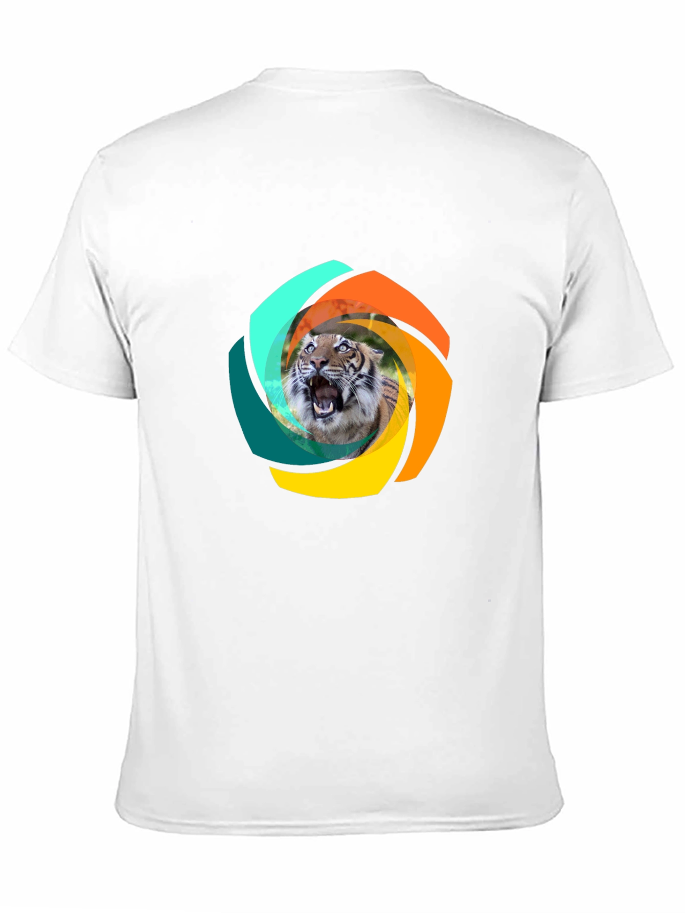 Tiger Swirl Graphic Black T-Shirt