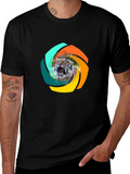Tiger Swirl Graphic Black T-Shirt