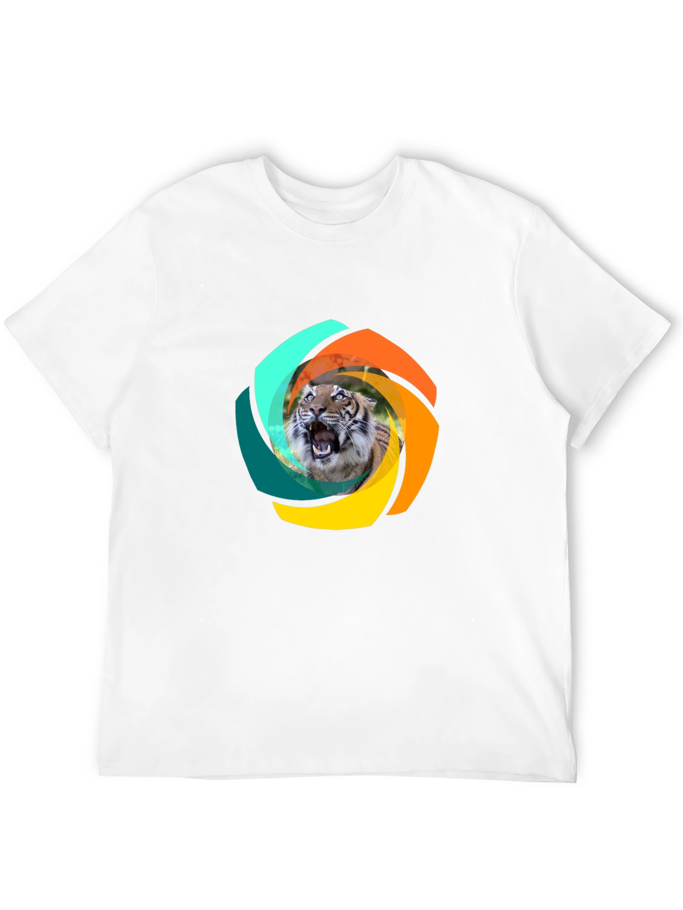 Tiger Swirl Graphic Black T-Shirt