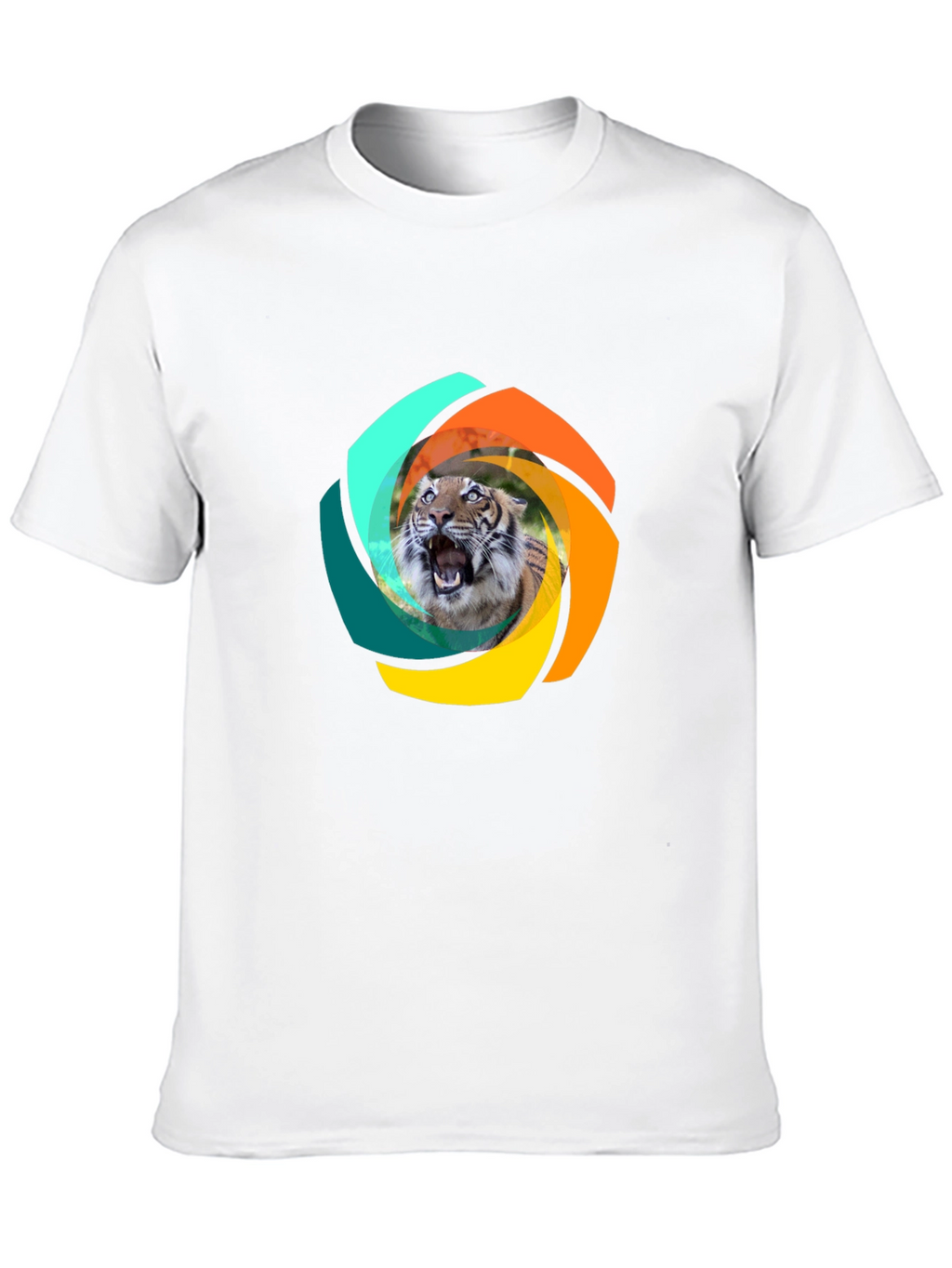 Tiger Swirl Graphic Black T-Shirt