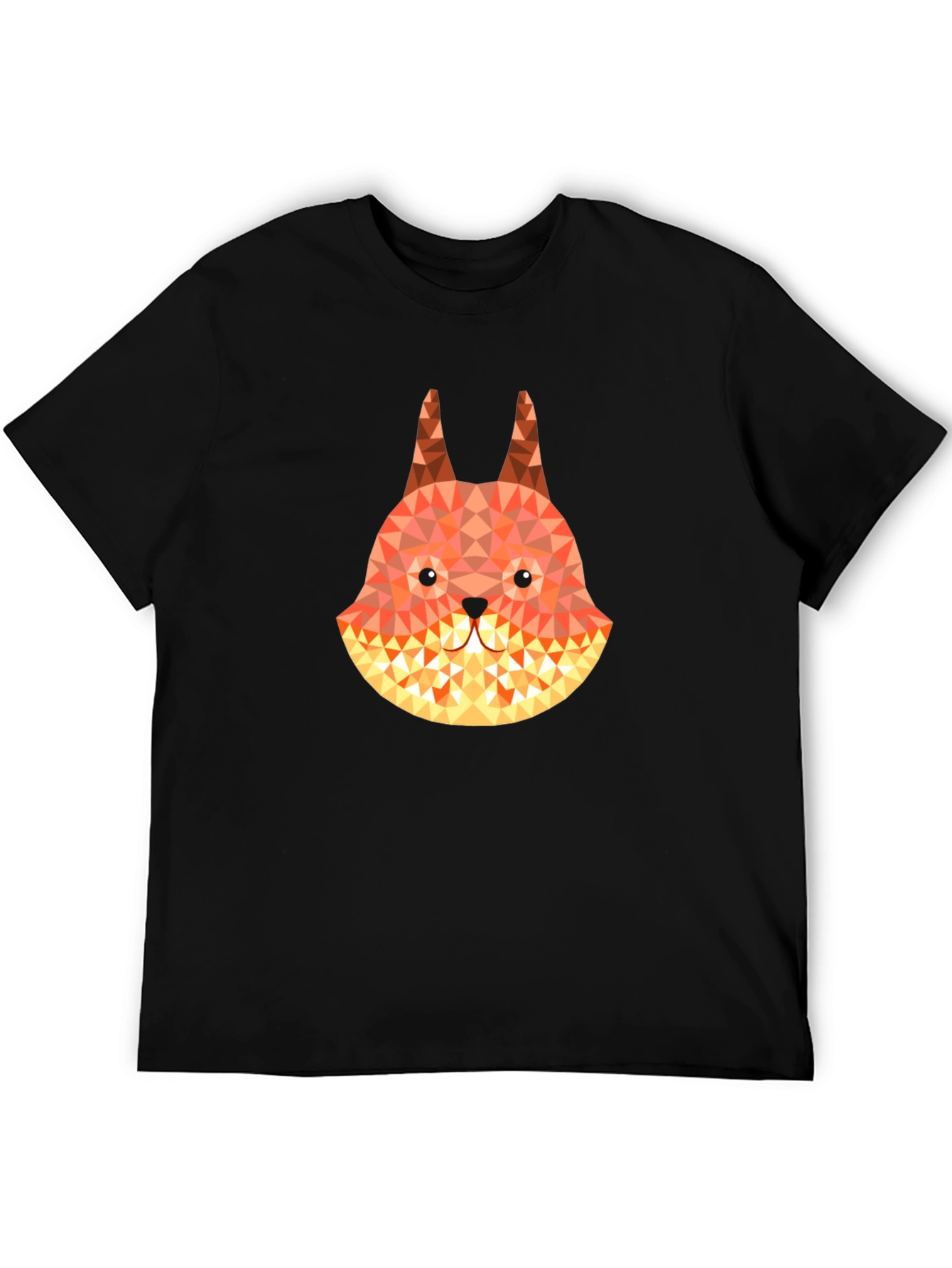 Geometric Fox Graphic Tee - Mens Black T-Shirt
