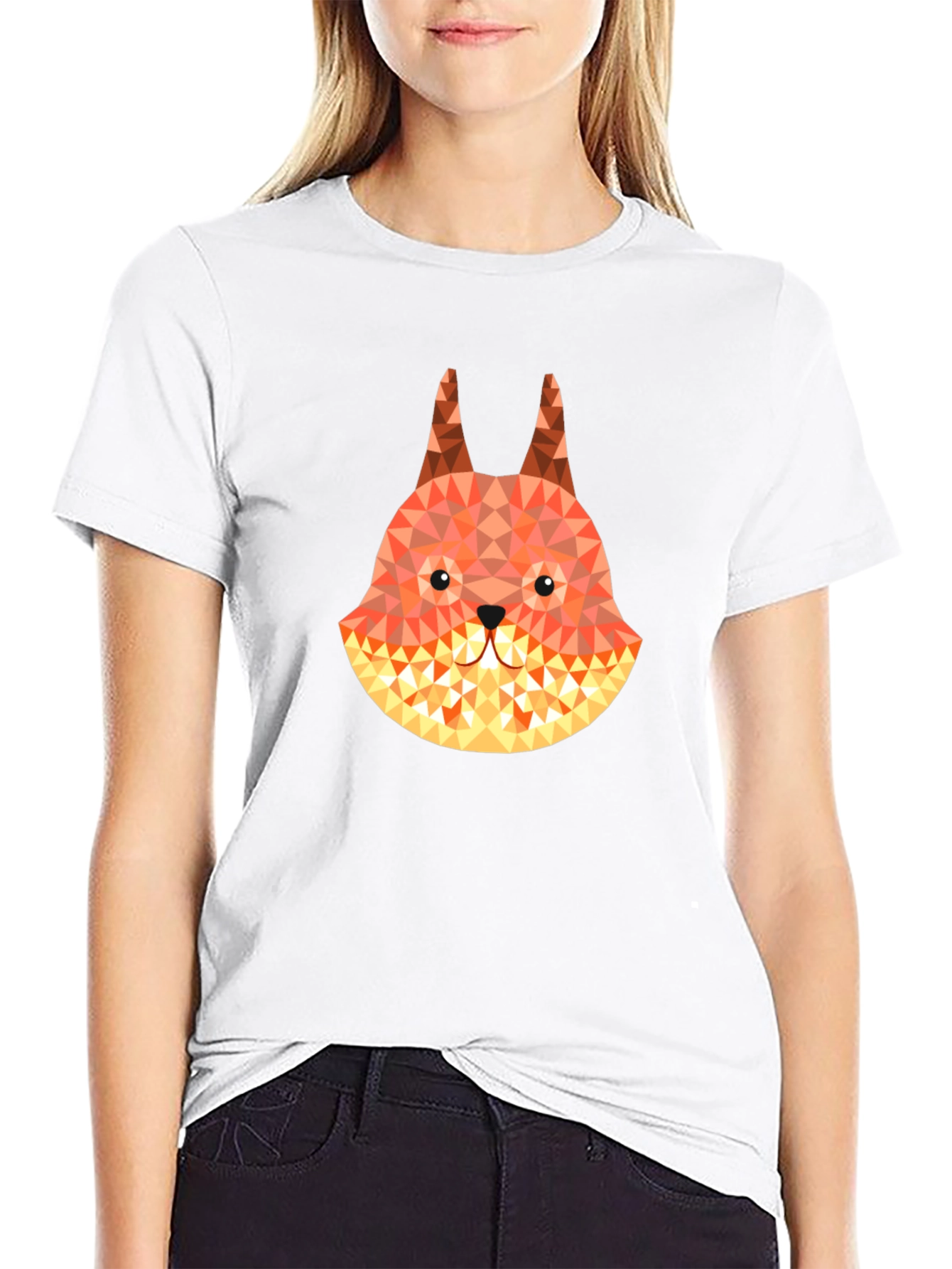 Geometric Fox Graphic Tee - Mens Black T-Shirt