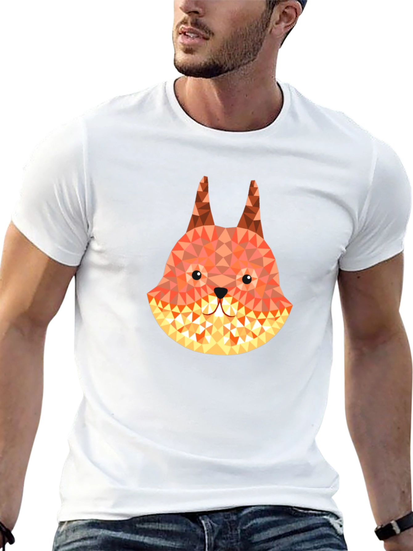 Geometric Fox Graphic Tee - Mens Black T-Shirt