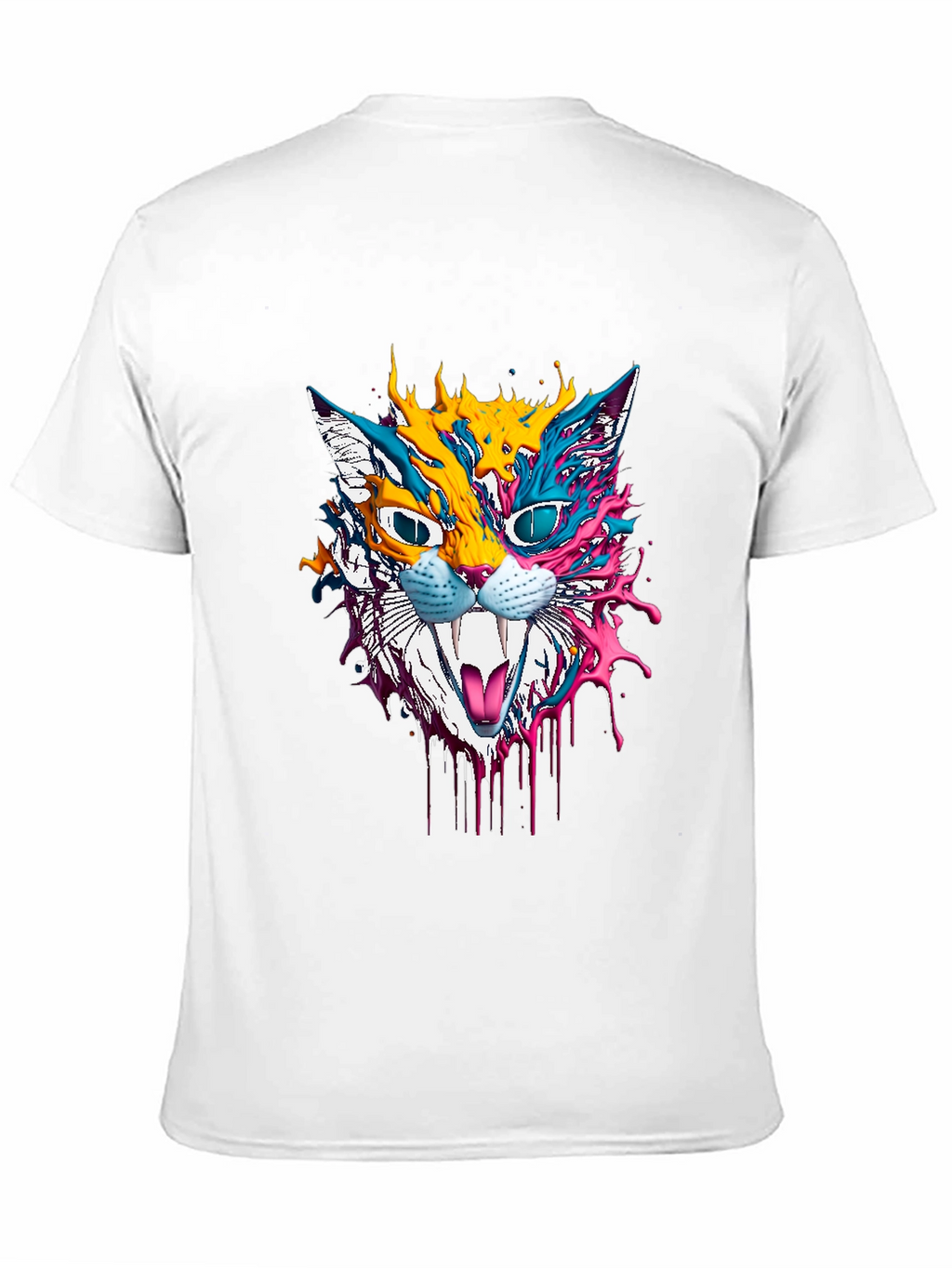 Psychedelic Cat Graphic T-Shirt - Unique Art Tee