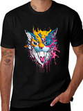 Psychedelic Cat Graphic T-Shirt - Unique Art Tee