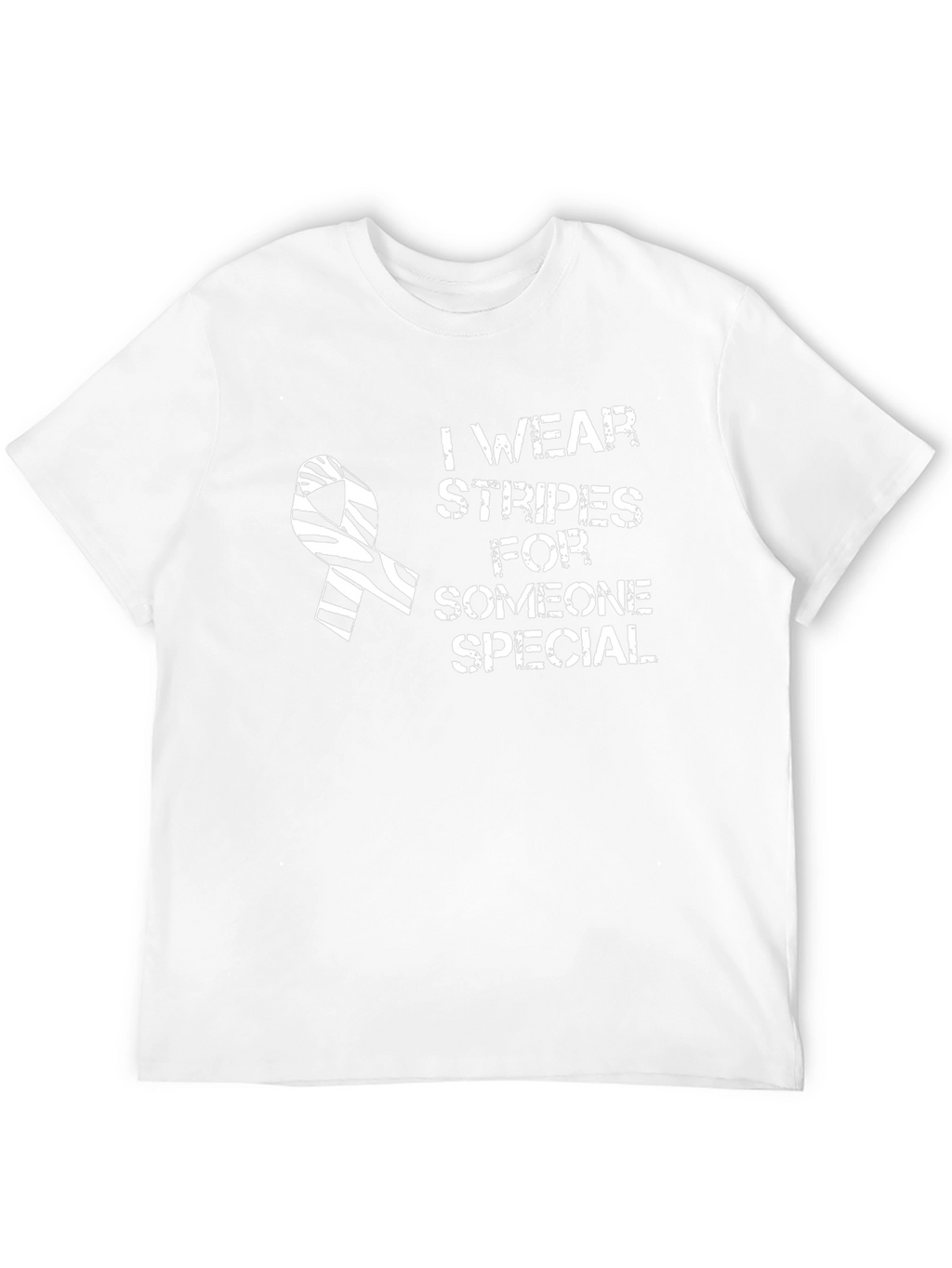 Zebra Stripe Ribbon Awareness T-Shirt - I Wear Stripes