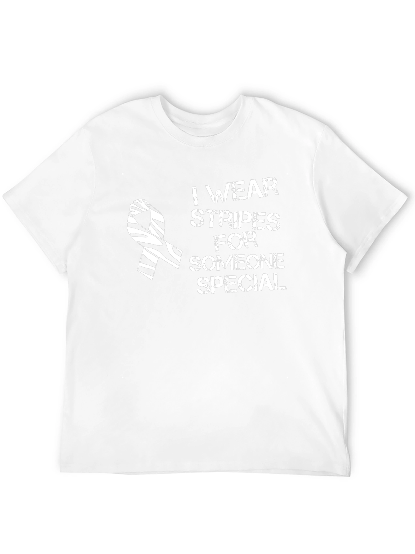 Zebra Stripe Ribbon Awareness T-Shirt - I Wear Stripes