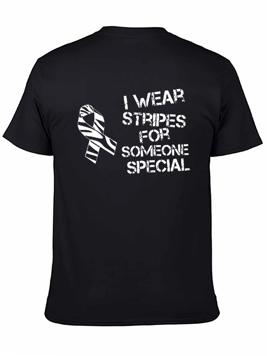 Zebra Stripe Ribbon Awareness T-Shirt - I Wear Stripes