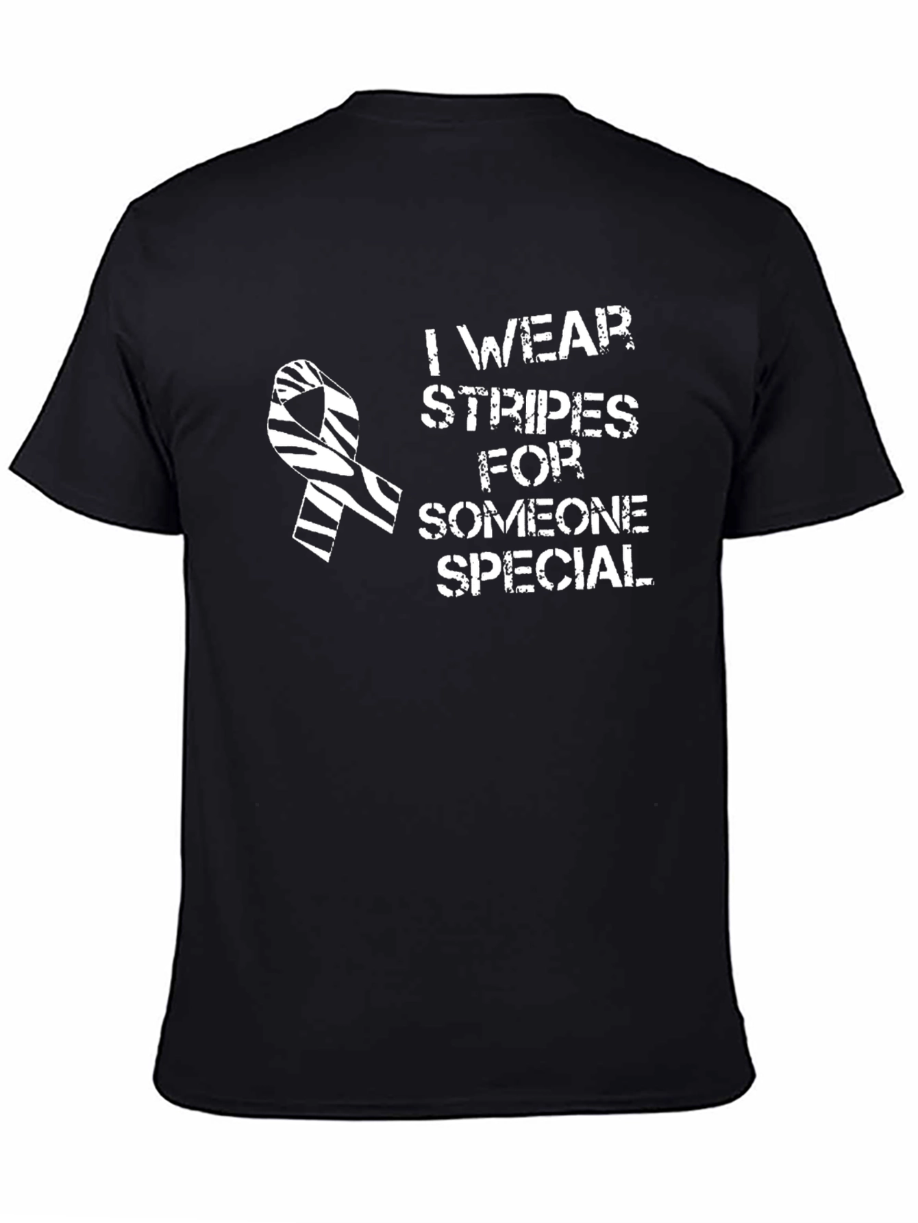 Zebra Stripe Ribbon Awareness T-Shirt - I Wear Stripes