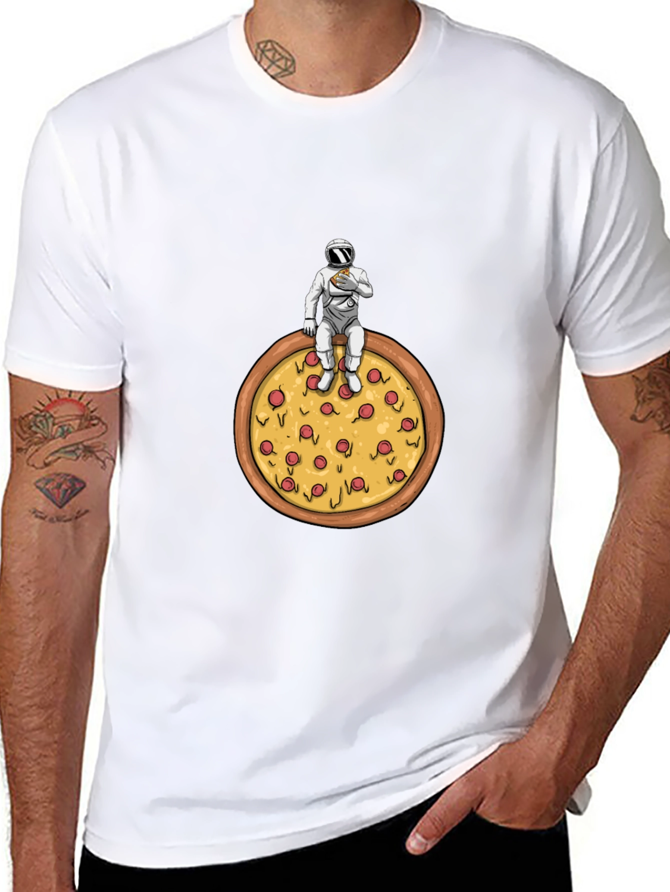 Astronaut Pizza T-Shirt - Space Foodie