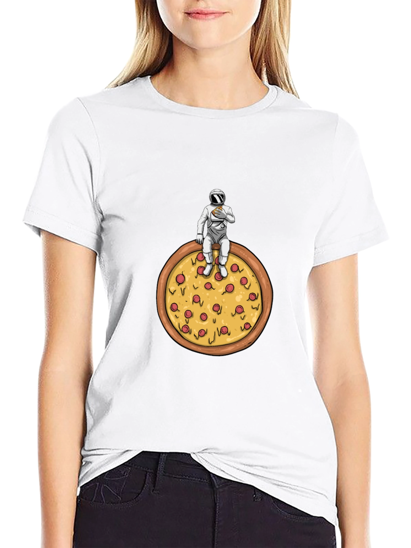 Astronaut Pizza T-Shirt - Space Foodie