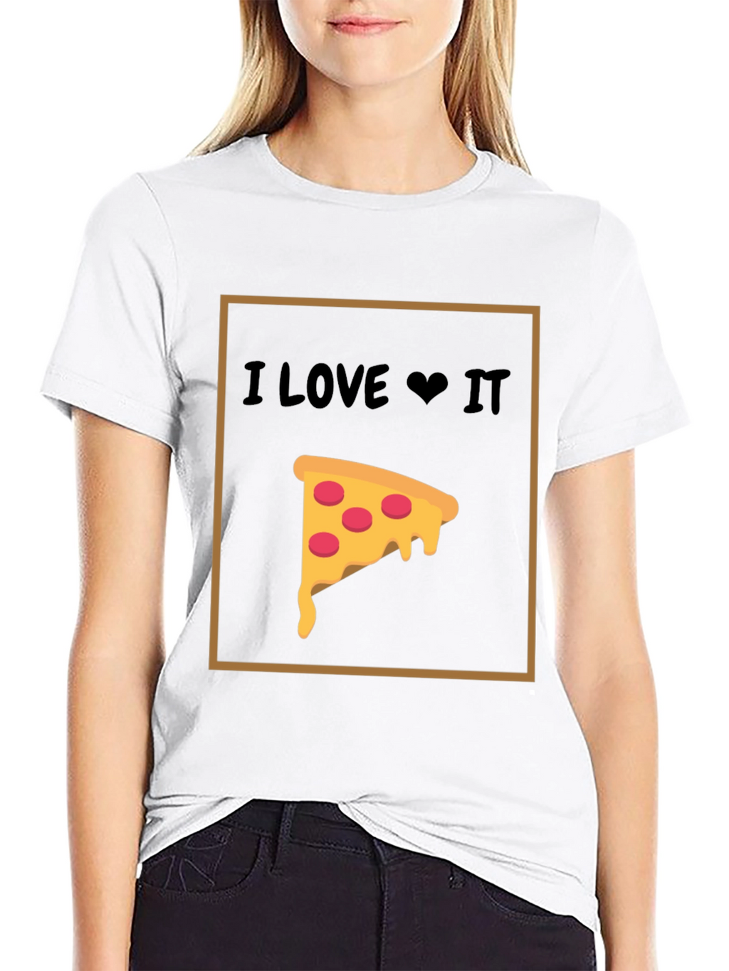 I Love Pizza T-Shirt - Black Cotton Graphic Tee