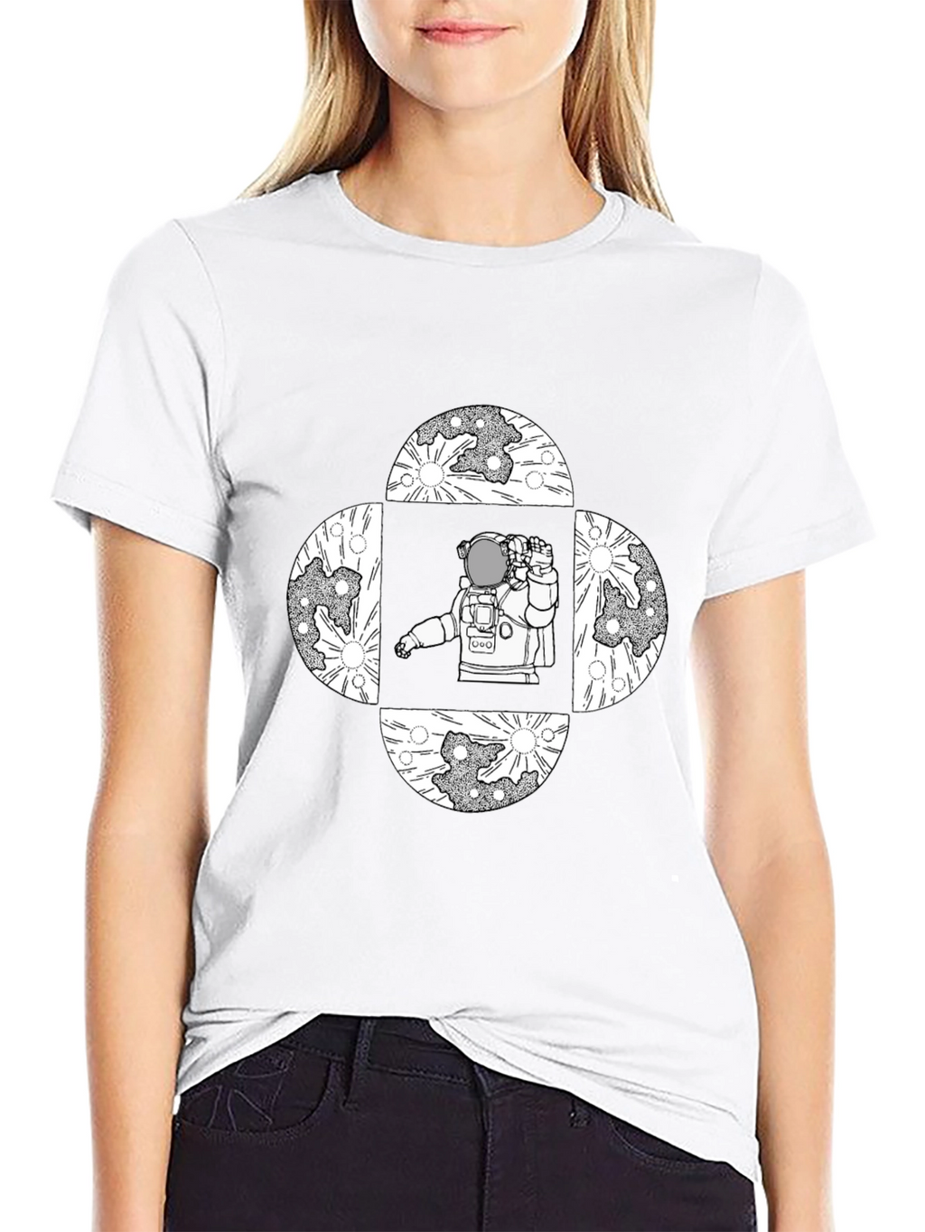 Astronaut Moon T-Shirt - Space Graphic Tee