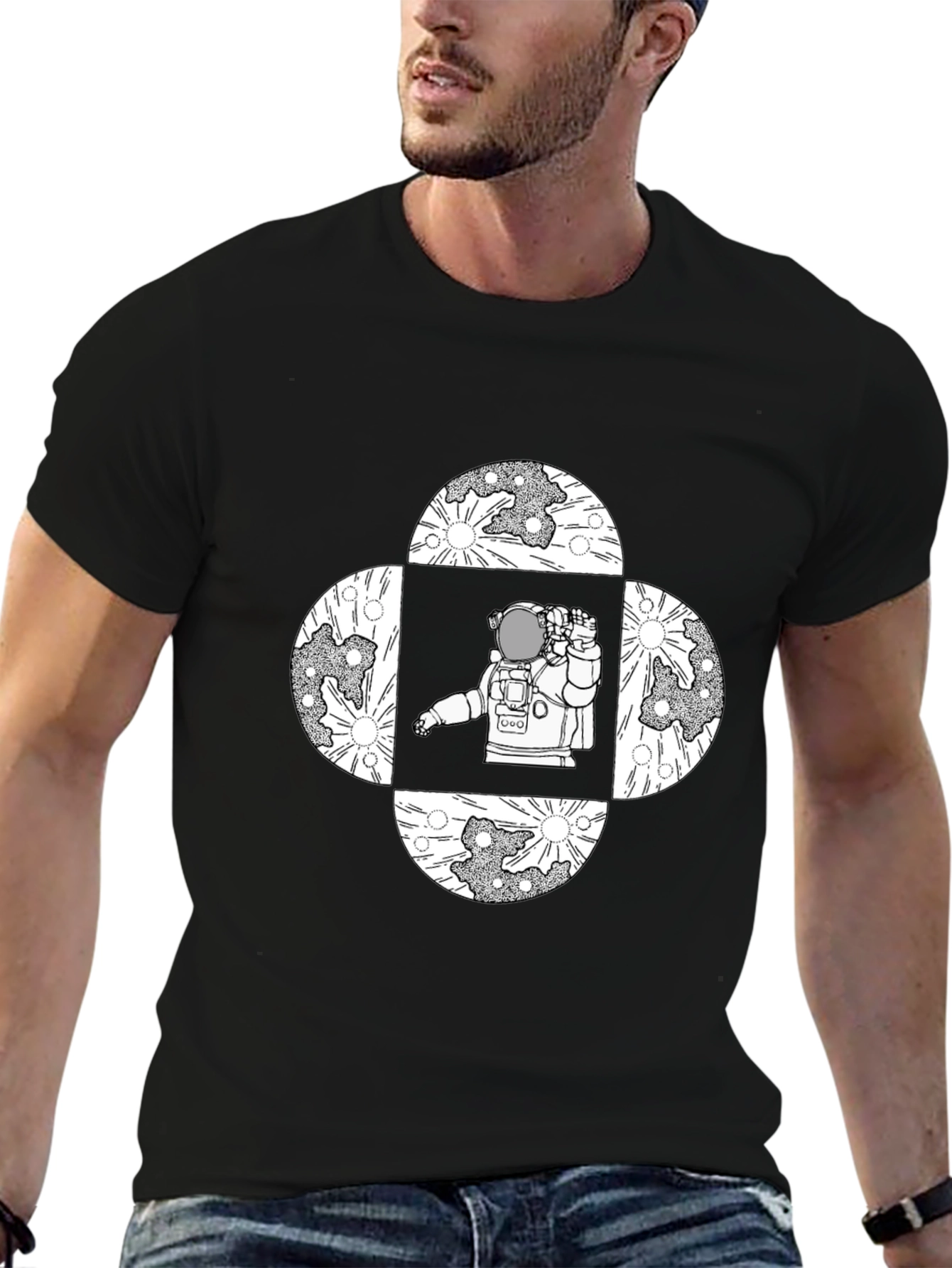 Astronaut Moon T-Shirt - Space Graphic Tee