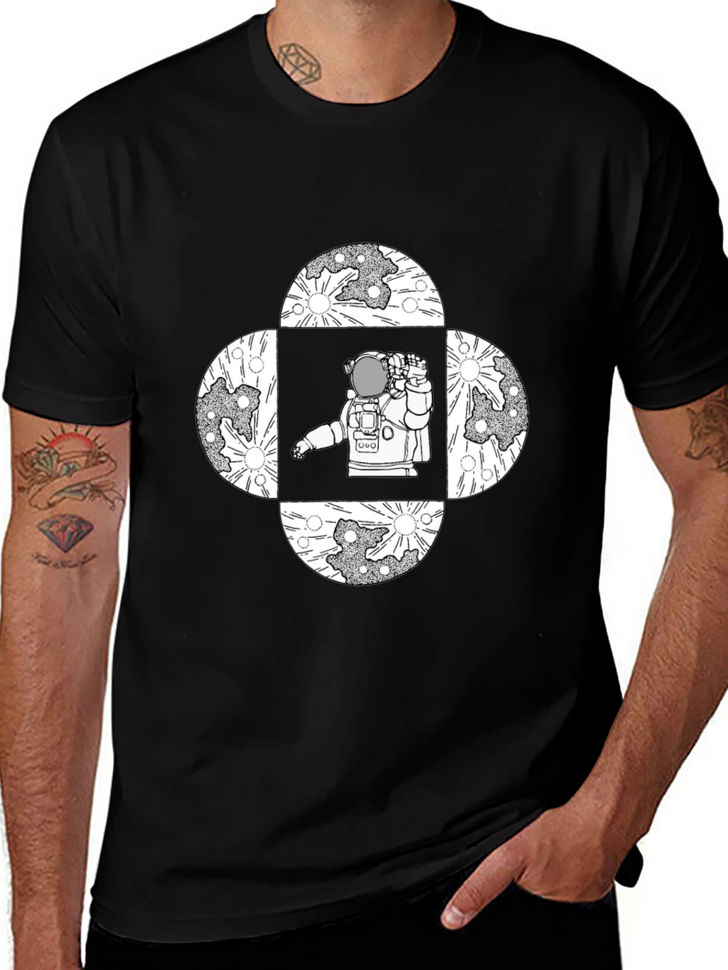 Astronaut Moon T-Shirt - Space Graphic Tee
