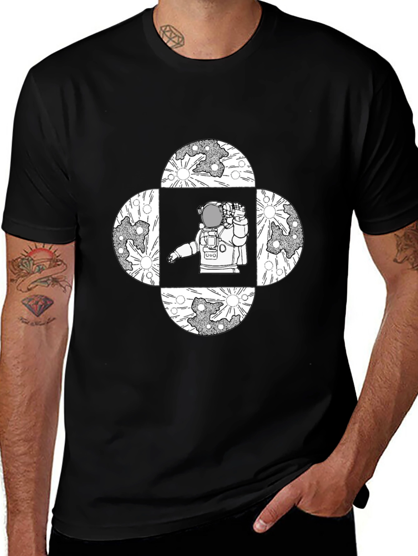 Astronaut Moon T-Shirt - Space Graphic Tee