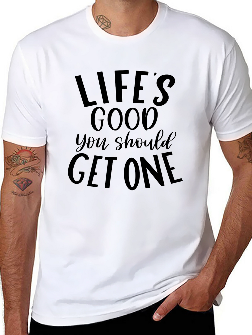 Lifes Good Graphic Tee - Casual Black T-Shirt