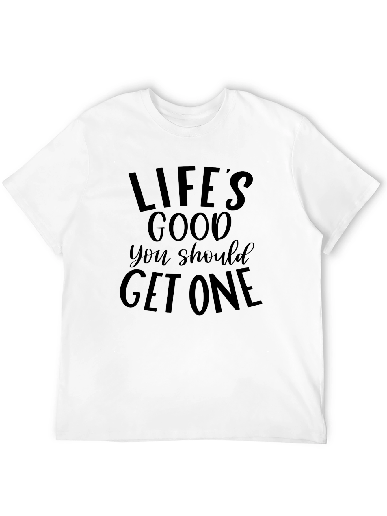 Lifes Good Graphic Tee - Casual Black T-Shirt